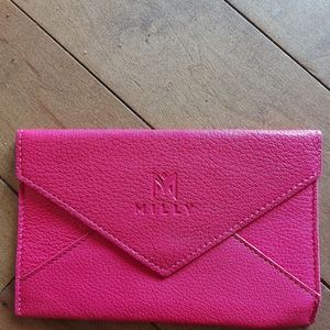 Milly pink leather envelope